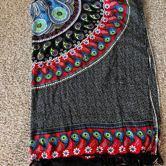 Stylepark1 Hand Made cover up sequined, fringed, open front kaftan  OS - Picture 8 of 8